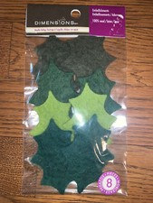 Dimensions Needle Felting Embellishments Christmas Green Holly Leaves 100 Wool