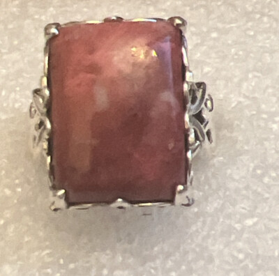 Natural Artisan Crafted Norwegian Thulite Ring 6  in Sterling Silver 18.85 ctw