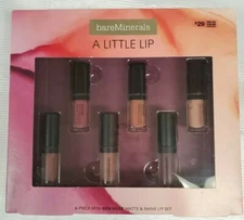 New bareMinerals * A LITTLE LIP * 6pc Mini Gen Nude Matte & Shine Lip Set 