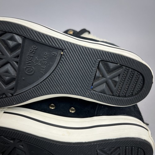 Converse Allstar Black Faded Suede Hidden Wedge Fur Trim Sneakers Trainers UK7 - Picture 18 of 21
