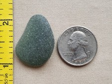 GENUINE PURE BEACH SEA GLASS SURF TUMBLED OLIVE GREEN OCEAN FROSTED PENDANT L2