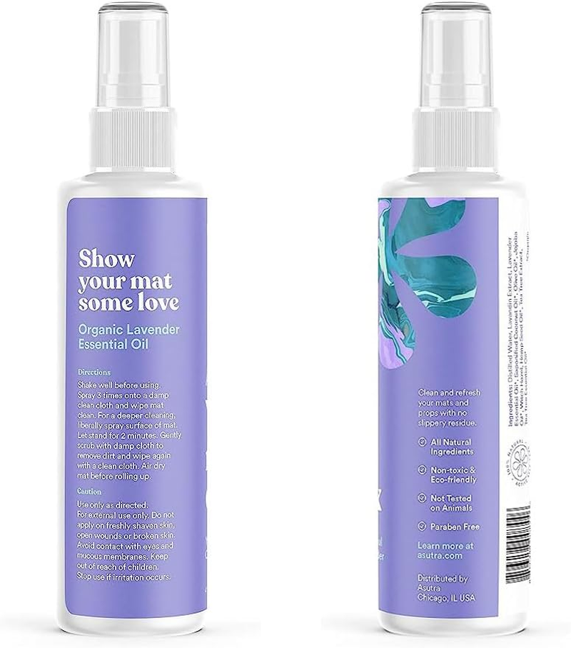 Lavender Yoga Mat Cleaner Spray 4 Fl Oz - No Residue Organic Formula