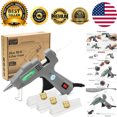 #ad Compact High Temperature Hot Glue Gun with 30 Glue Sticks Safe for Kids $18.04