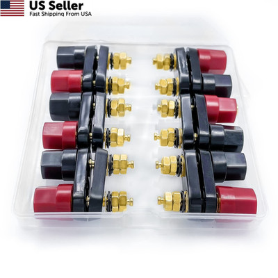 4MM Copper 2-Way Banana Plug Jack Socket Binding Post Video Speaker red;black 