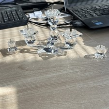 Nicht mehr produziert Vintage Swarovski 4 X Kristallglas Pin Top Kerzenhalter 👍