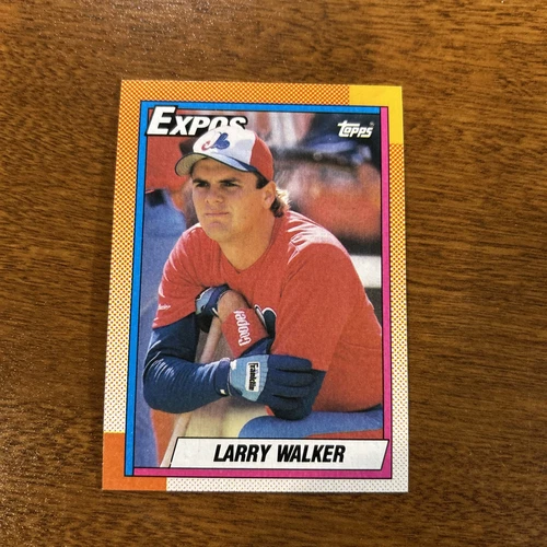 MLB 1990 Topps LARRY WALKER #757 Rookie Card RC Montreal Expos HOF A32