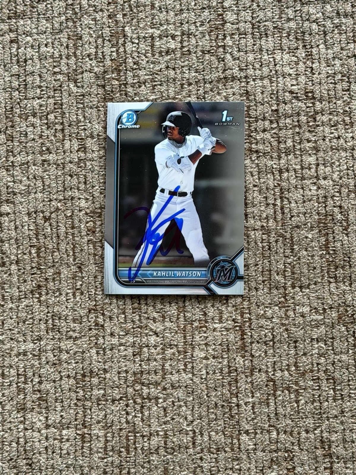 Kahlil Watson Signed 2022 Bowman Chrome 1st Auto Autograph Guardians view 1