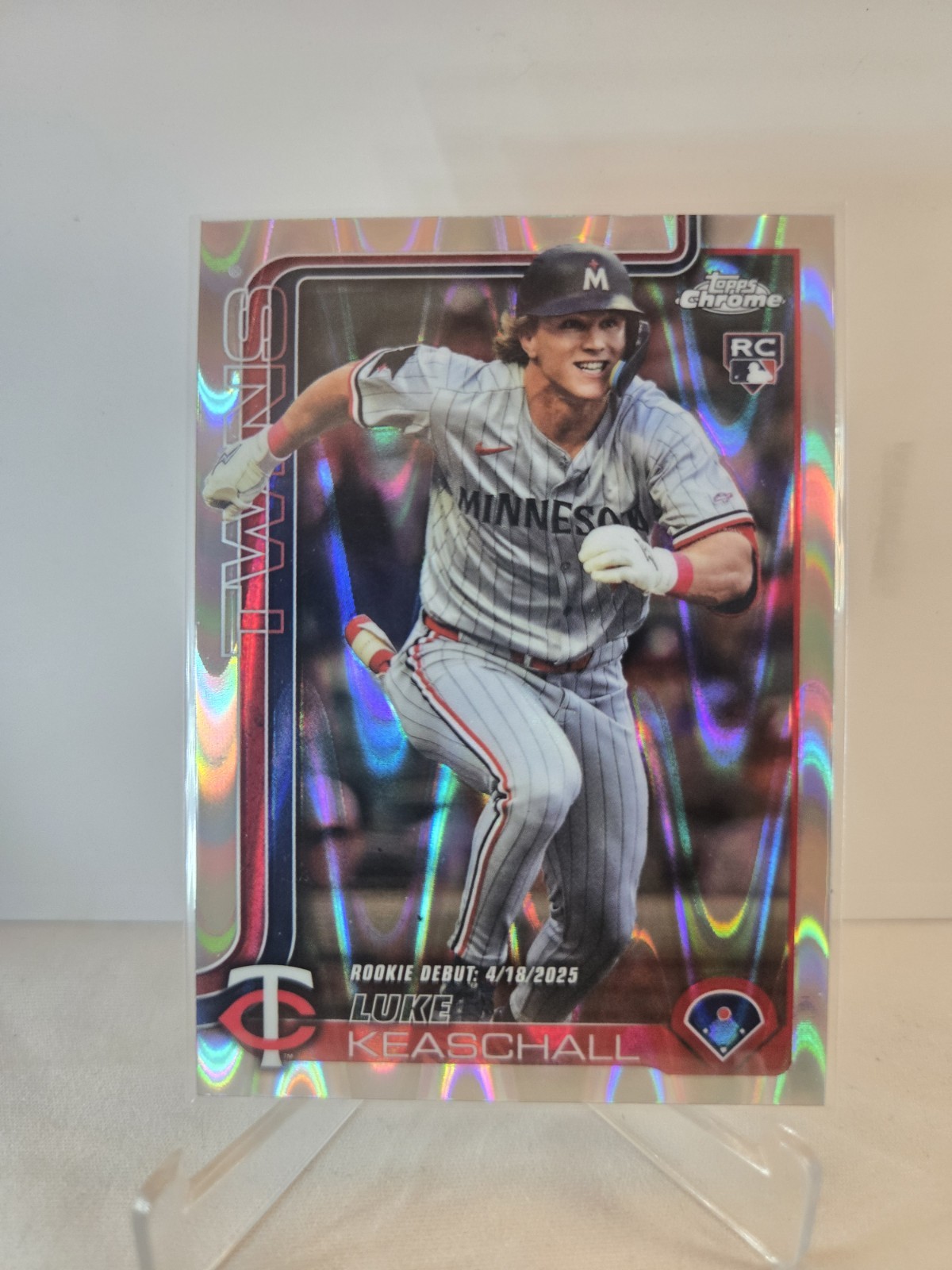 2025 Topps Chrome Update #USC134 Luke Keaschall - RayWave Refractor - Twins - 5a