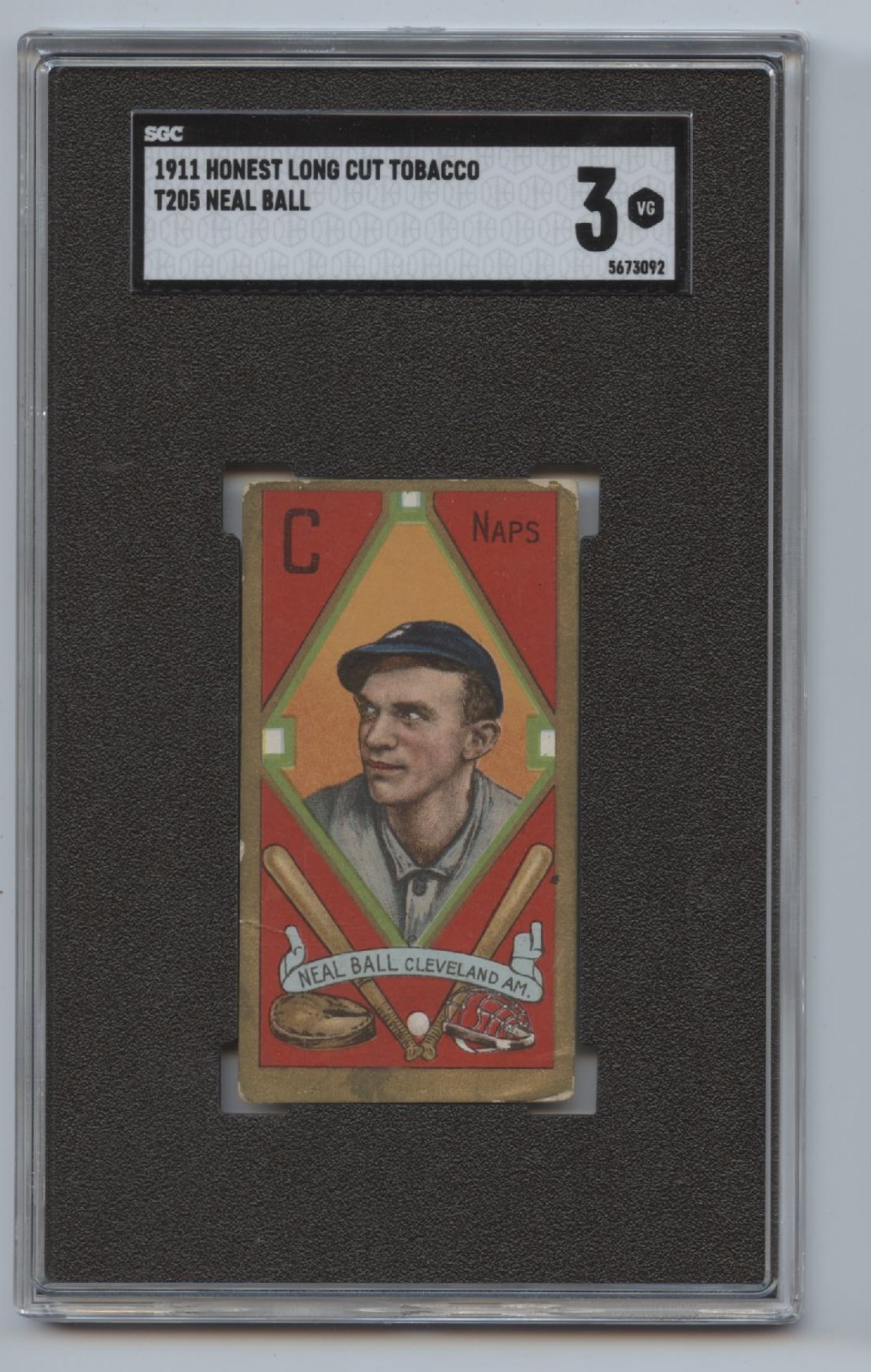 1911 Honest Long Cut Tobacco T205 Neal Ball SGC 3