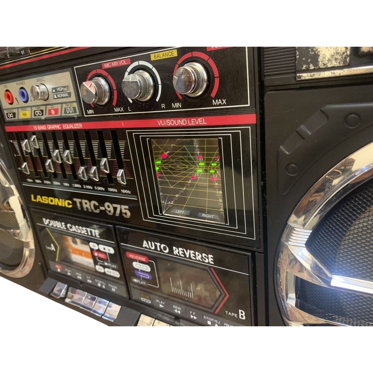 Lasonic TRC-975 Jumbo Boombox Ghetto Blaster 10-Band EQ Dual
