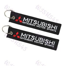 Double Sided Embroidered Keychain Tag For Mitsubishi Cell Holders Keyring X2 Double Sided Embroidered Keychain Tag For Mitsubishi Cell Holders Keyring X2