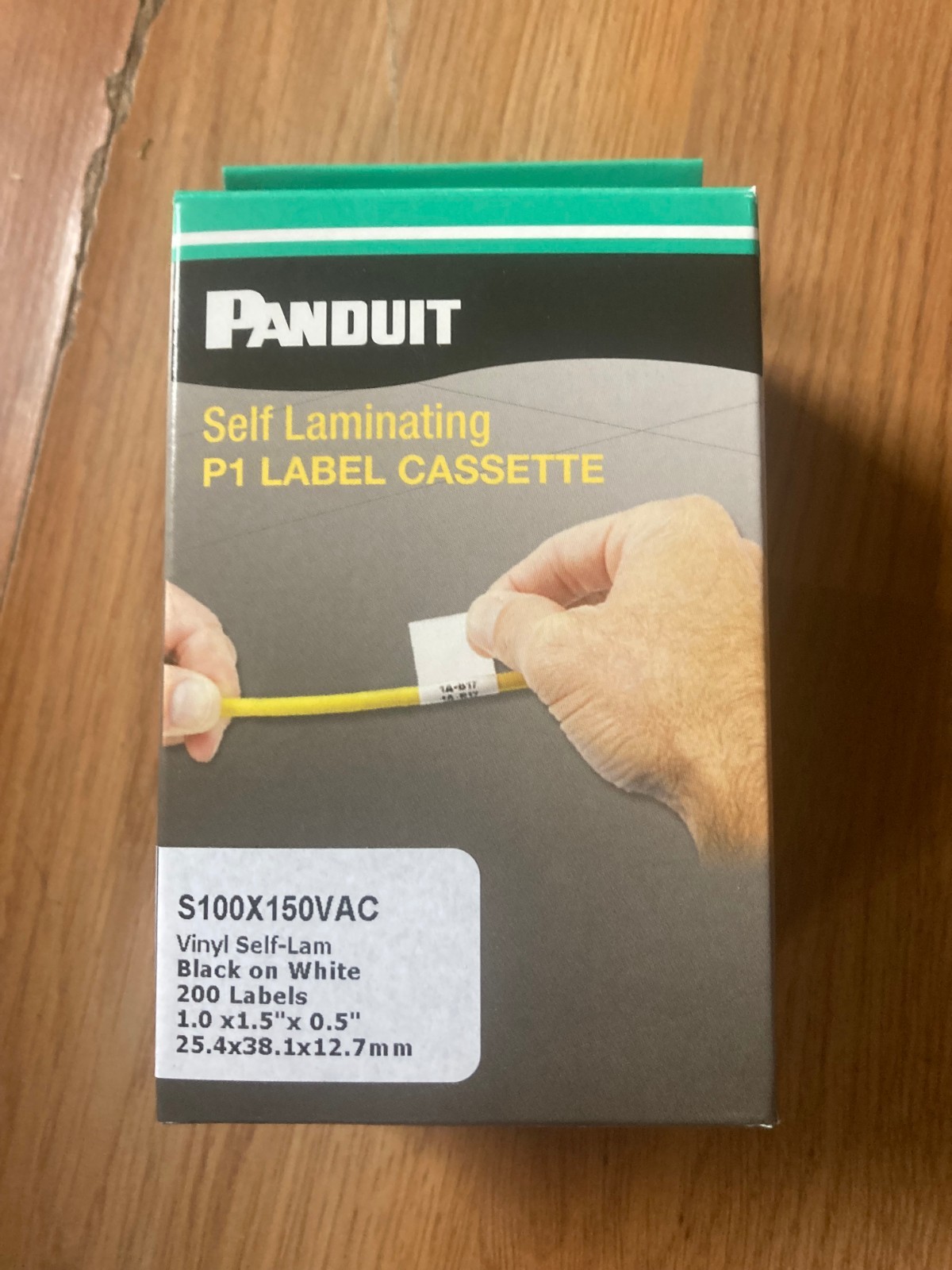 PANDUIT S100X150VAC Self-Laminating Label Cassette 200 labels 1.0 x 1.5" x 0.5"