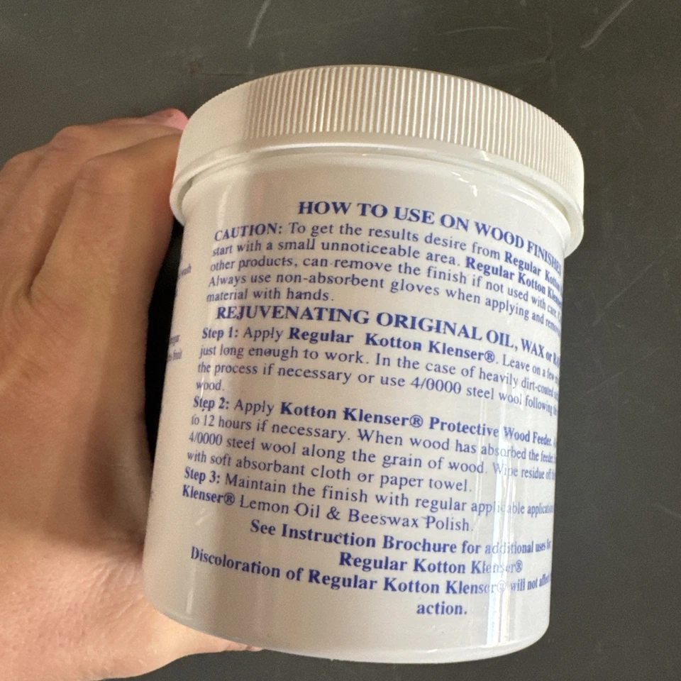 Limpador de madeira 16 oz regular algodão KLENSER armários antigos painéis azulejo mármore - Imagem 3 de 4