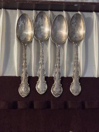 4 Gorham Strasbourg Sterling Silver Teaspoons Vintage