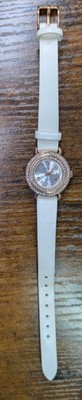 Studio Time Women's Analog Fashion Watch Gold Tone STL3599W White Strap UNTESTED