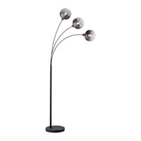 Stehlampe Stehleuchte Wohnzimmerlampe 3 Flammig Rauchglas Beistelllampe H 160 Cm