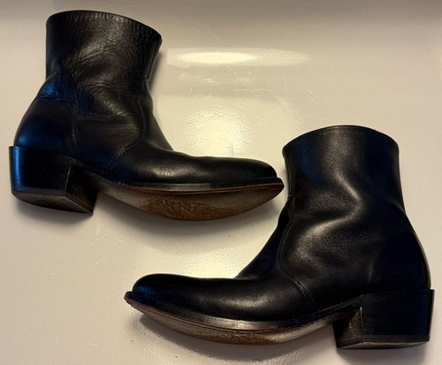 Stivali western corti classici Durango in pelle nera con zip laterale misura 7,5EE larghi DB950 - Foto 4 di 10