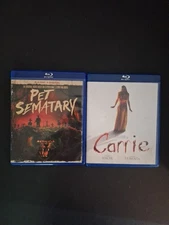 Pet Cemetery & Carrie (Blu-ray) 2 Steven King Movie Lot/Bundle 