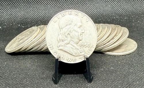 Full Roll (20) 90% Silver Franklin Half Dollars (Circulated Condition)