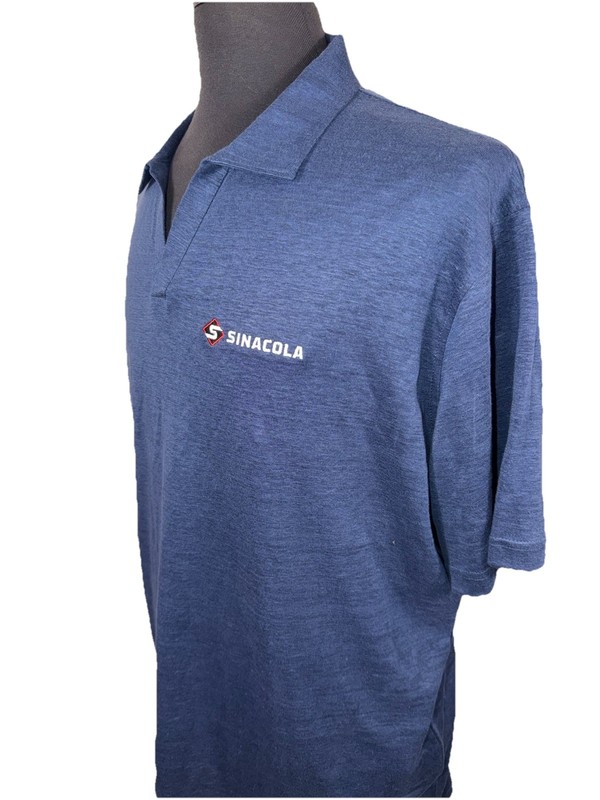 PETER MILLAR CROWN CRAFTED 100% LINEN NAVY POLO SINACOLA EMBROIDERED