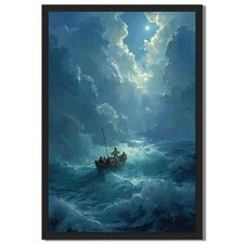 Stormy Sea Boat Wall Art Canvas Oil Paintings Reproduction