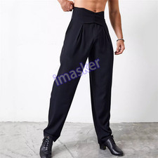 Men Ballroom Dance Pants Practice Trousers Latin Salsa Modern Rumba Tango Long