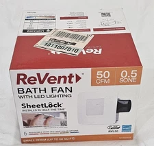 Revent RVL50-D 50CFM Bathroom Exhaust Fan with LED Lighting - White