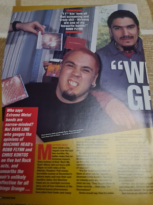 Vintage ROBB FLYNN MACHINE HEAD CHRIS KONTOS A4 POSTER RAW MAGAZINE CLIPPING 