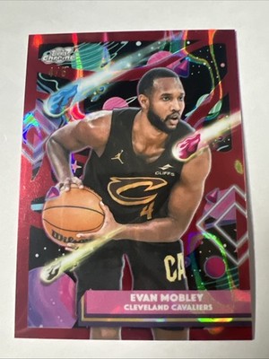 Evan Mobley 2025-26 Topps Chrome Cosmic Red Flare Refractor 4/5 #74 JERSEY MATCH