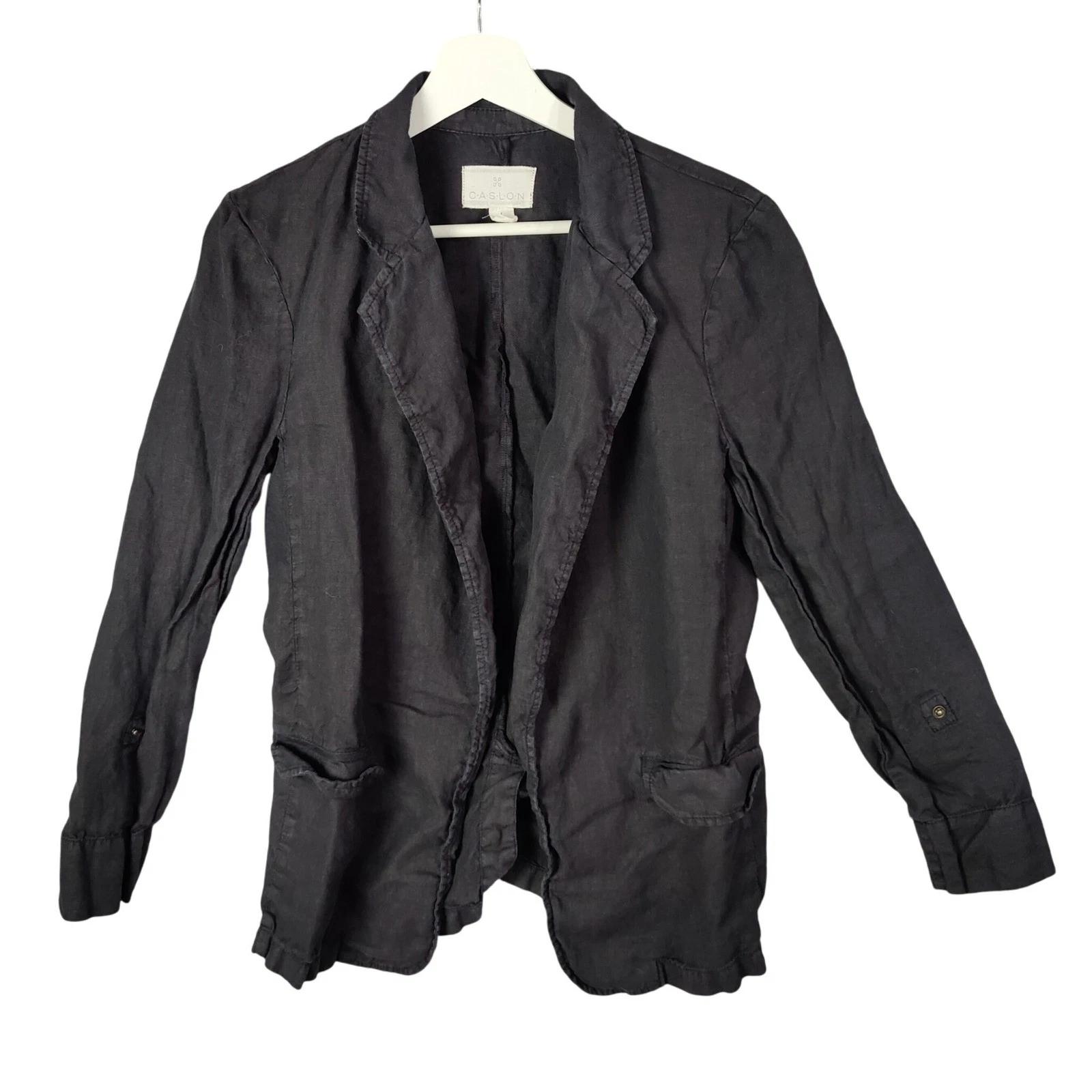 VETEMENTS Giacca blazer lino Caslon leggera resortwear carriera nero spiaggia donna piccola