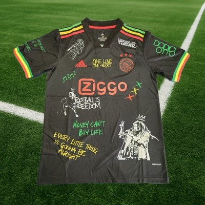 Erwachsene Herren Bob Marley Spezial Fußball Set Fußballtrikot schwarz - alle Größen