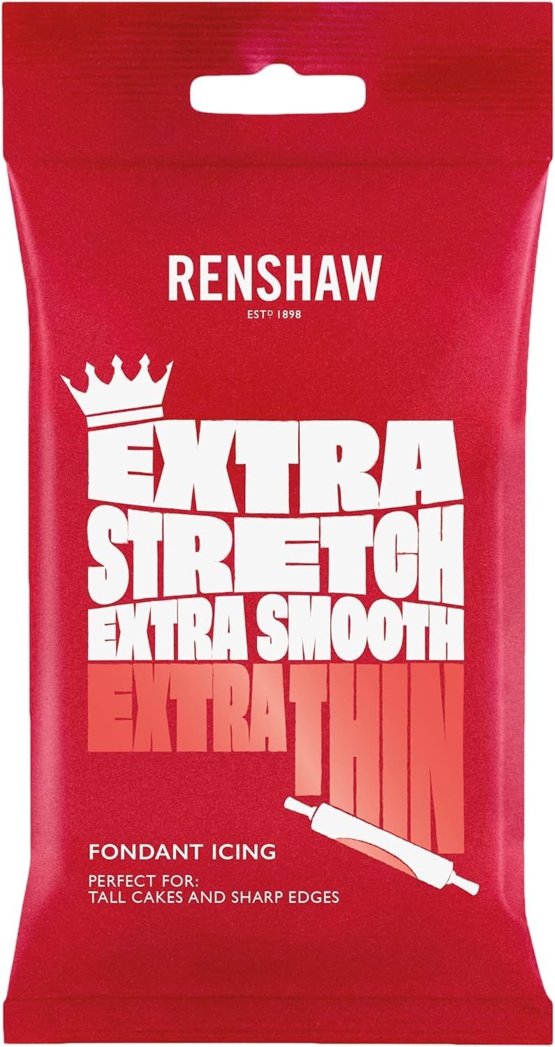 Renshaw Red Extra Stretch Smooth - Thin Fondant Icing 1 kg Pack of 1 - Ready 8590₽