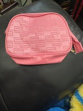 Estee Lauder Zippered Pink Canvas/Plastic 7"x5" Makeup Bag Never Used 