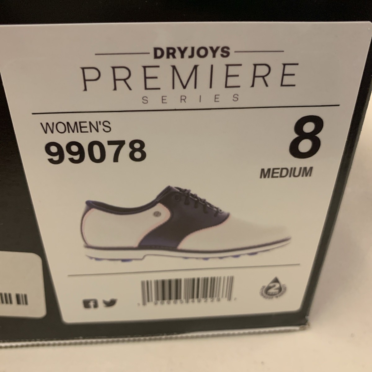 Footjoy Dryjoys Premiere Womens 7 Or 8 White Blue Pink Golf Shoes