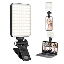 Rechargeable Selfie Light, Clip Fill Light for Phone Laptop Tablet Black