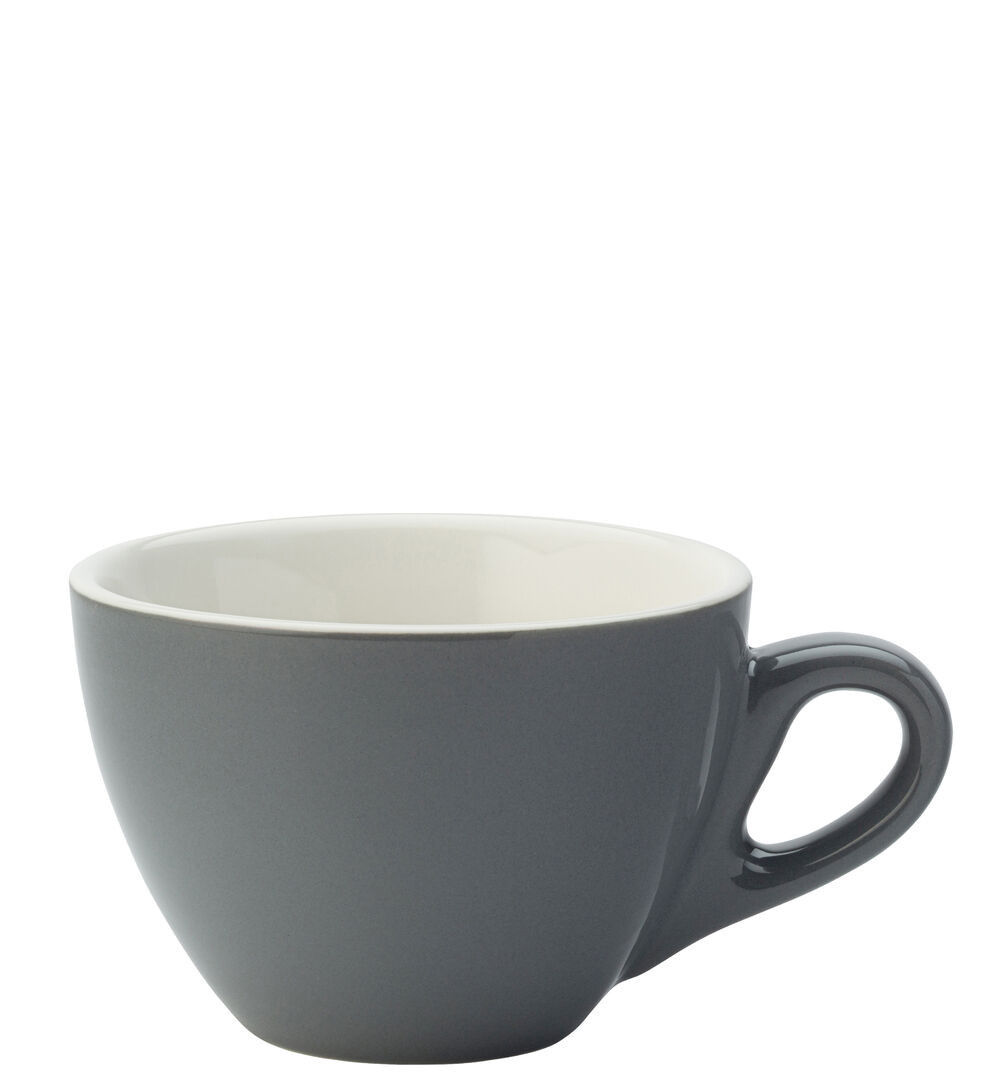 Barista Mighty Grey Cup Porcelain Drinking Cup Home 12.25Oz (35Cl) - Pack Of 6