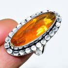 Honey Topaz Gemstone Handmade 925 Sterling Silver Jewelry Ring Size 6.5 B023