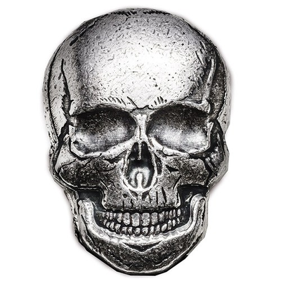#ad #ad 2 oz .999 Hand Poured Silver Human Skull $281.22