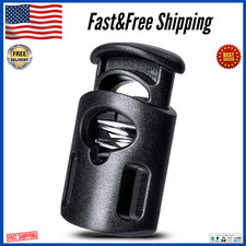 10 Pack Plastic Cord Locks Stopper Single Hole Spring Toggle Upgraded Black, New