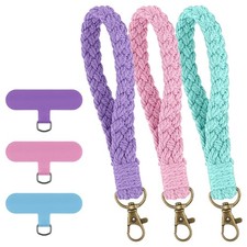 Ymapinc 3 Pack Phone Wrist Strap, Colorful One Size, Purple, Pink, Sky Blue