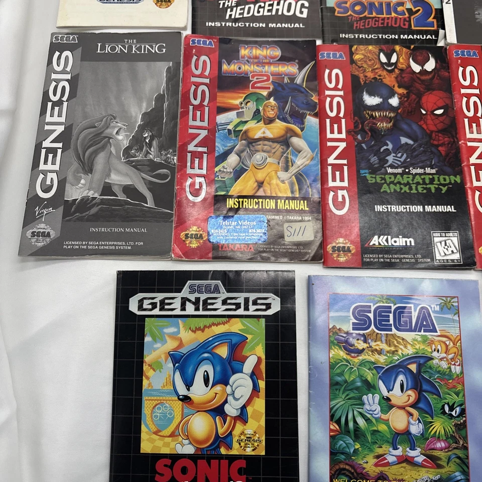 Sega Genesis 10 Game Manual +3 Posters Sonic Spider-Man TMNT GODS Lion King - Image 4 of 4