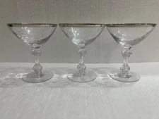 Tiffin Franciscan Always #17566 Stem Clear 4 ½” Champagne Sherbet(s)