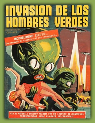 Invasion of the Saucer Men - Sci-Fi Movie Poster Image - BIG MAGNET 3.5 x 5 in