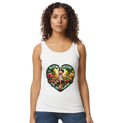 Bloom Where You Are Damen Trägershirt Tanktop inspirierend Gartenarbeit Geschenk für sie