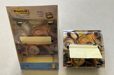 POST-IT ~ POP UP Note Dispenser 3'' x 3'' Decorative ASTD CLOCKS SEALED + Open One