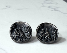 Vintage Hickok Cufflinks Bar Pub Tavern Inn Gift Large Round USA