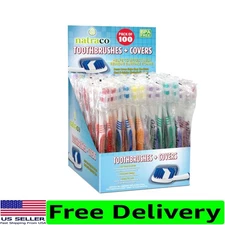 Hygienic Toothbrushes with Covers - Colorful 100 Pack for Donations & Travel