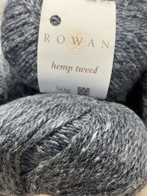 5 Balls Rowan Hemp Tweed Yarn 104 Yds 75% Wool 25% Hemp Color# 136 Granite