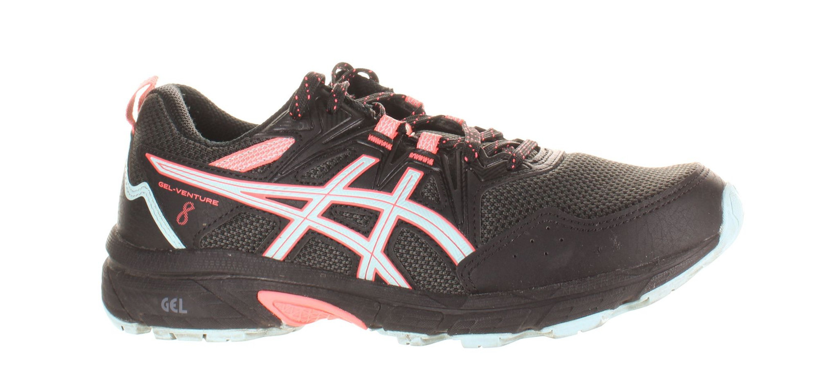 ASICS Womens Gel Venture 8 Black Hiking Shoes Size 8 (Wide) (7791202)