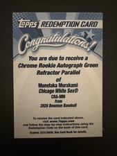 Munetaka Murakami Chrome Rookie Autograph Green Refractor 2026 Bowman Baseball